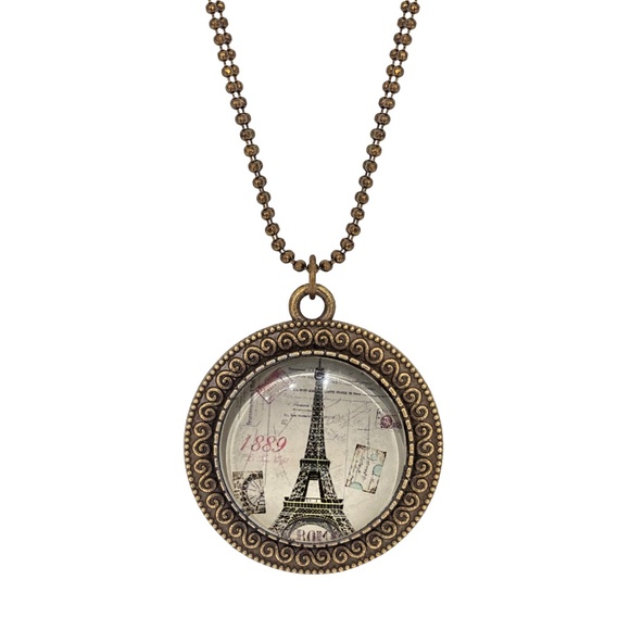NWT Handmade One-of-a-Kind Eiffel Tower Pendant Necklace - Picture 1 of 1